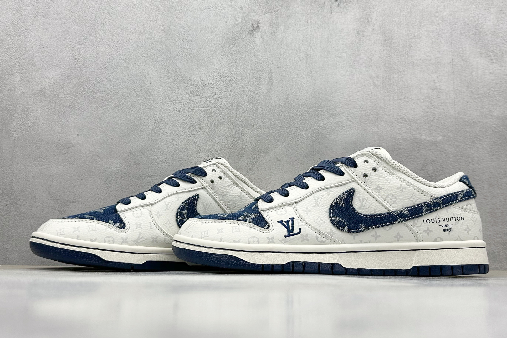 SC版 Nike SB Dunk Low LV联名 蓝色牛仔 周年高端定制 低帮休闲板鞋 SC9772-802