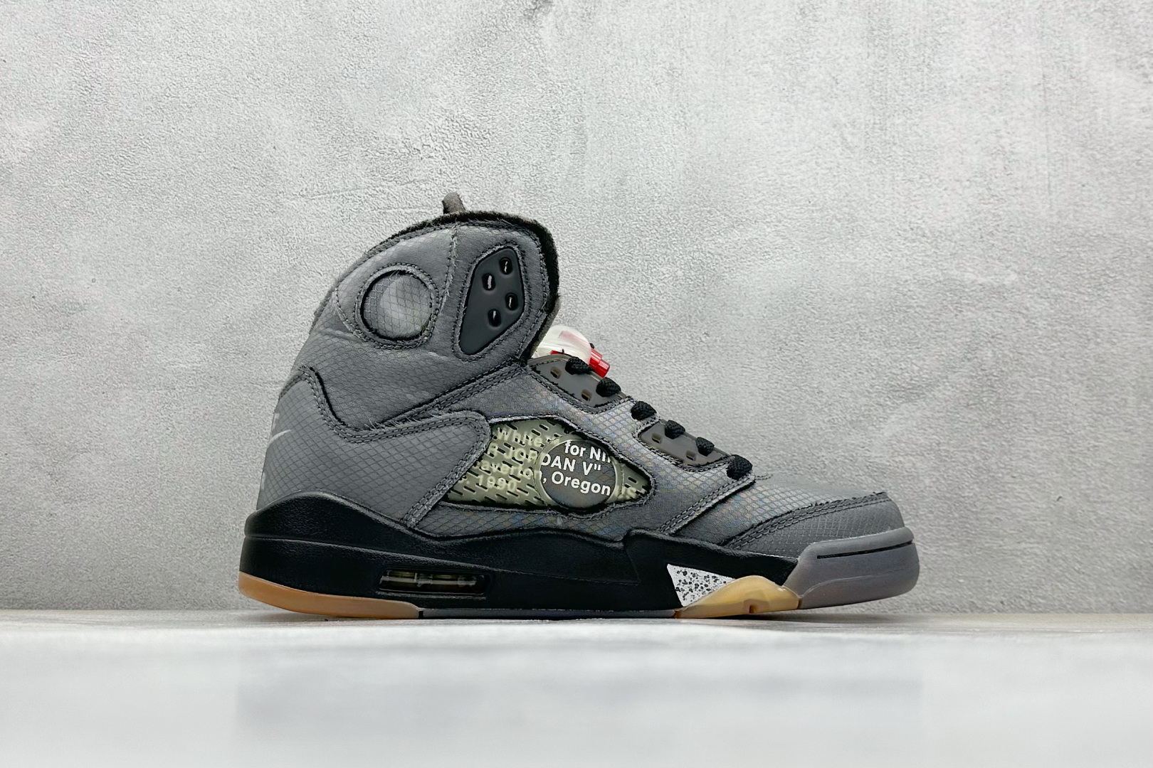 KW版 OFF-WHITE X Air Jordan 5 OW联名 黑蝉翼 CT8480-001