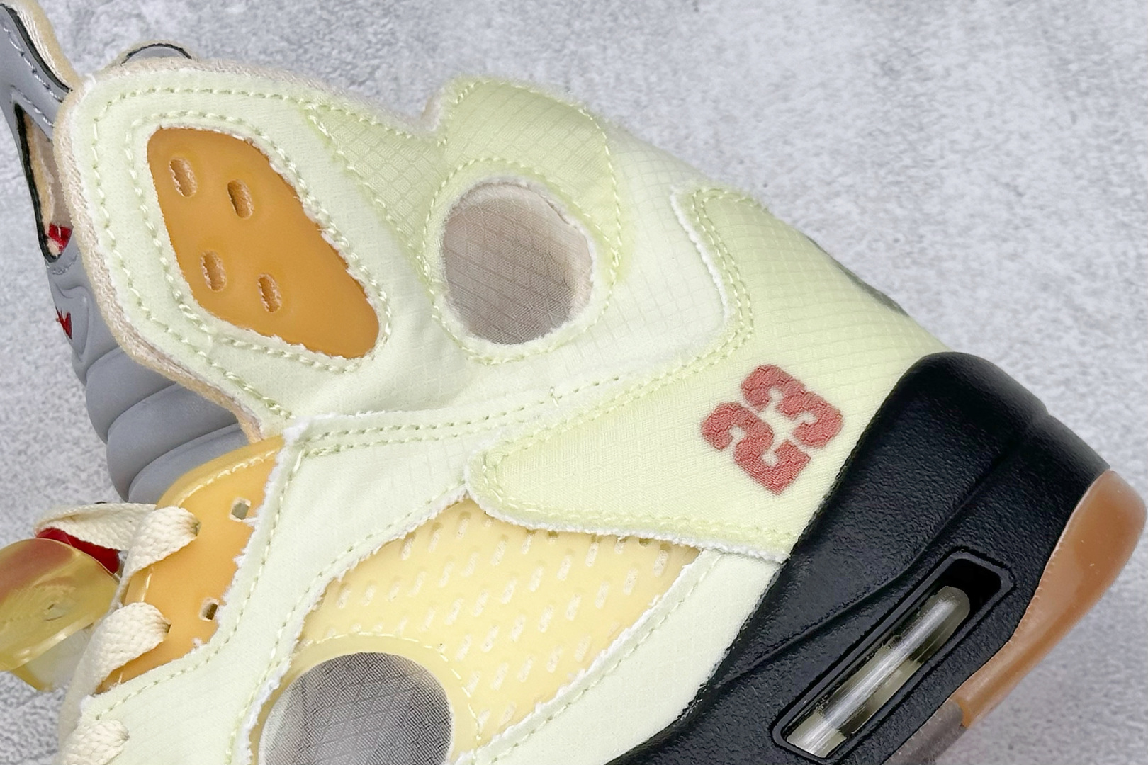 KW版 Off-White x Air Jordan Retro AJ5 OW联名奶黄蝉翼 DH8565-100