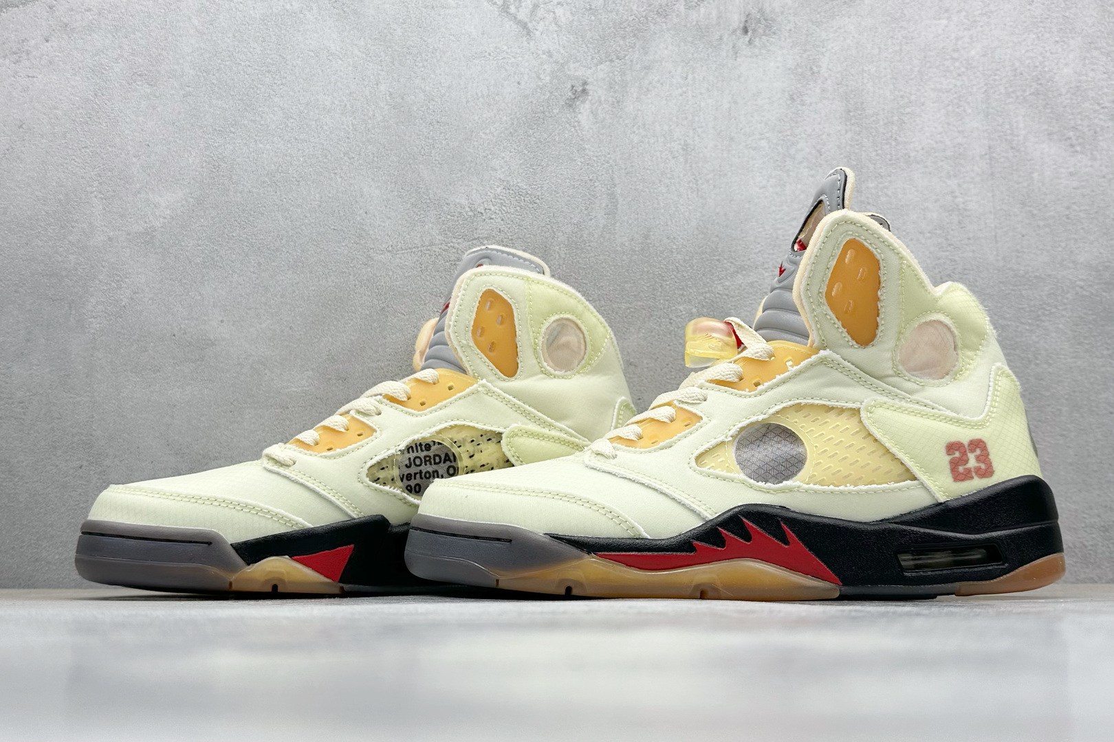 KW版 Off-White x Air Jordan Retro AJ5 OW联名奶黄蝉翼 DH8565-100