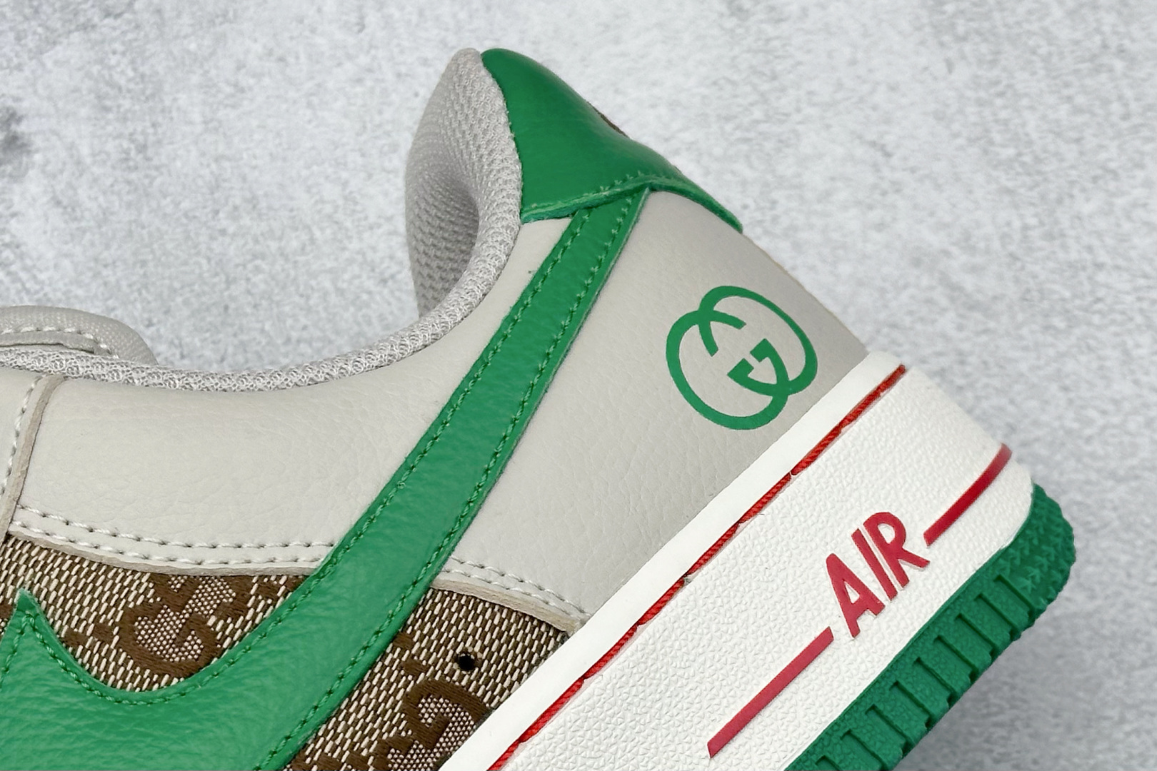 SC版 Nike Air Force 1'07 Low 古驰联名 灰棕小绿勾 空军一号低帮休闲板鞋 LW9279-003