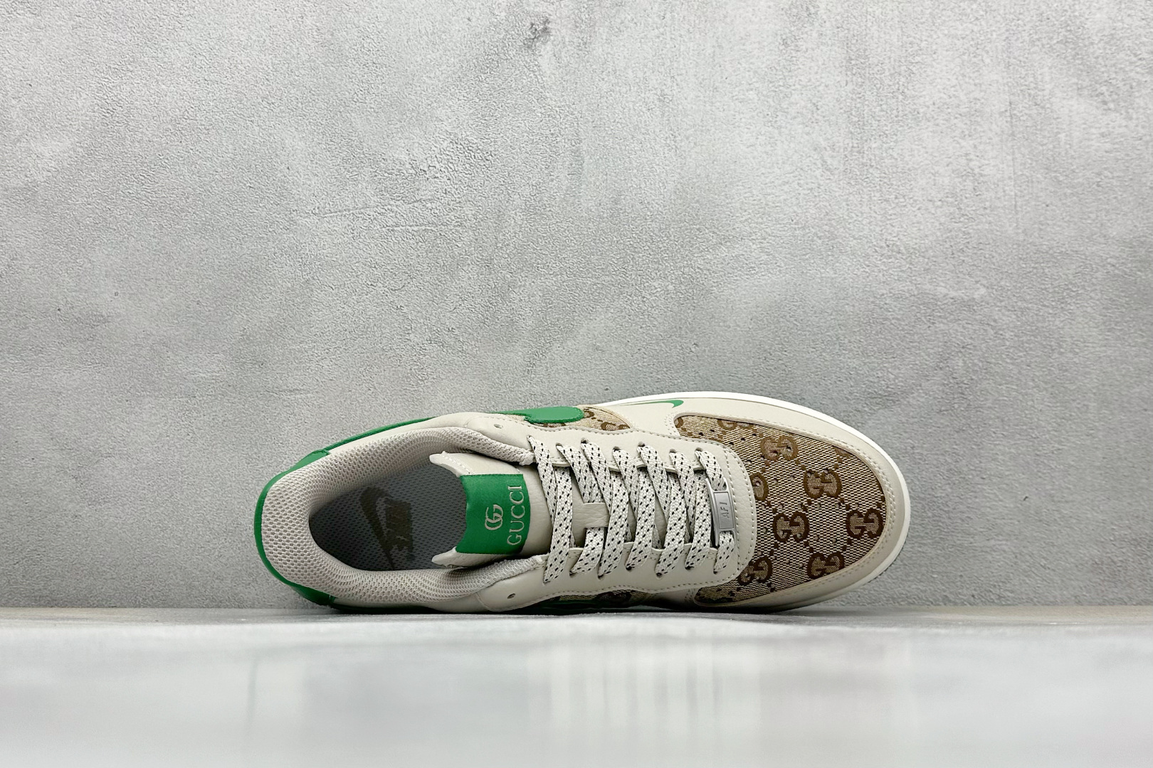 SC版 Nike Air Force 1'07 Low 古驰联名 灰棕小绿勾 空军一号低帮休闲板鞋 LW9279-003