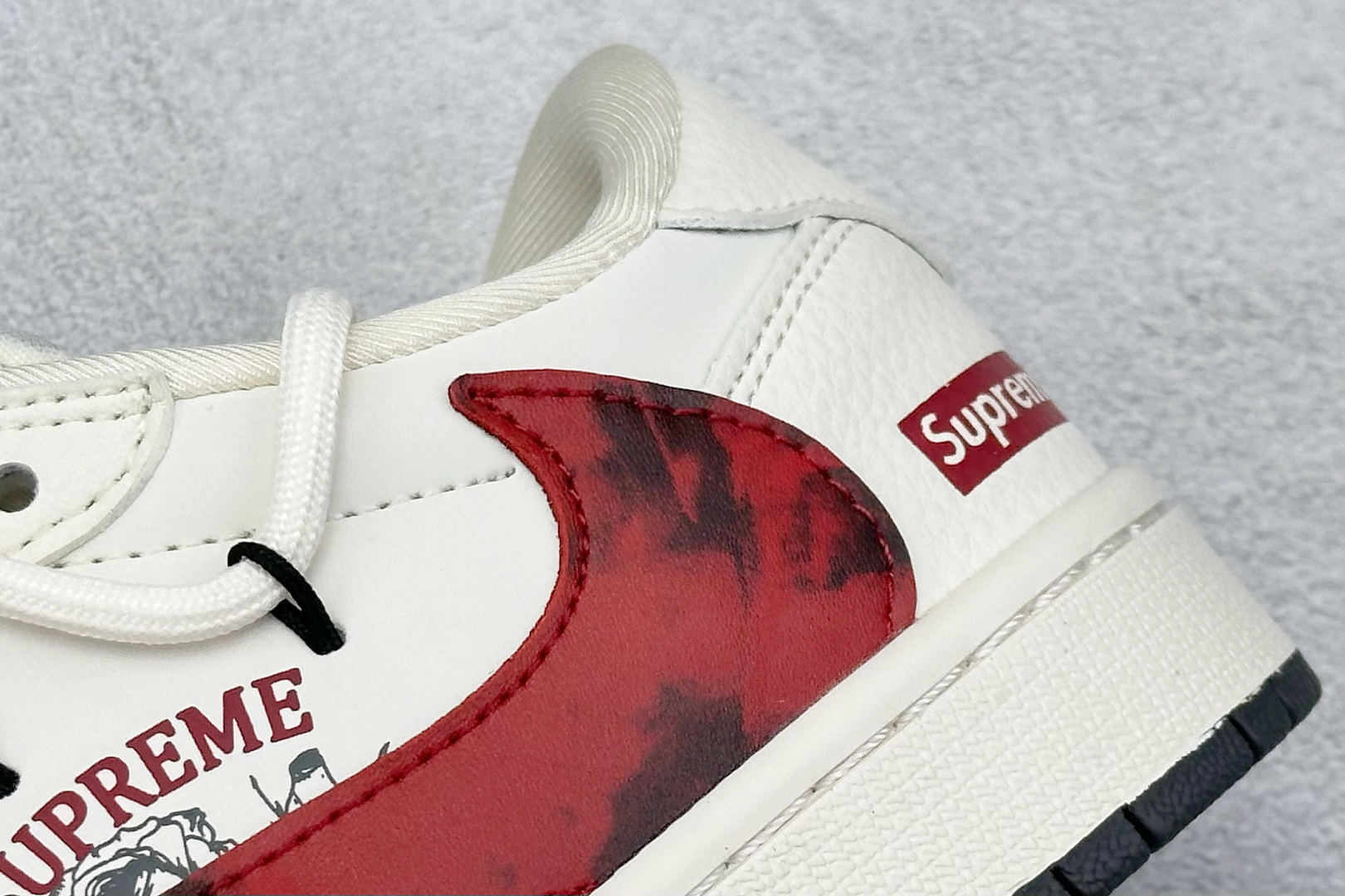 Travis Scott x Fragment Design x Air Jordan 1 Low OG SP AJ1 Supreme联名 红黑勾抽绳 低帮文化休闲板鞋 DM6868-109