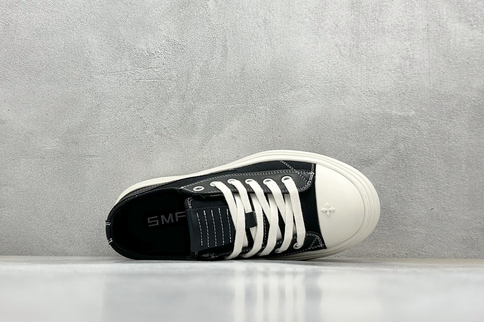 BF版 SMFK 小红书穿搭爆款 国潮当红设计师品牌SMFK Garden Vintage Skate Low 花园系列低帮复古厚底十字花帆布休闲松糕做旧小脏板鞋