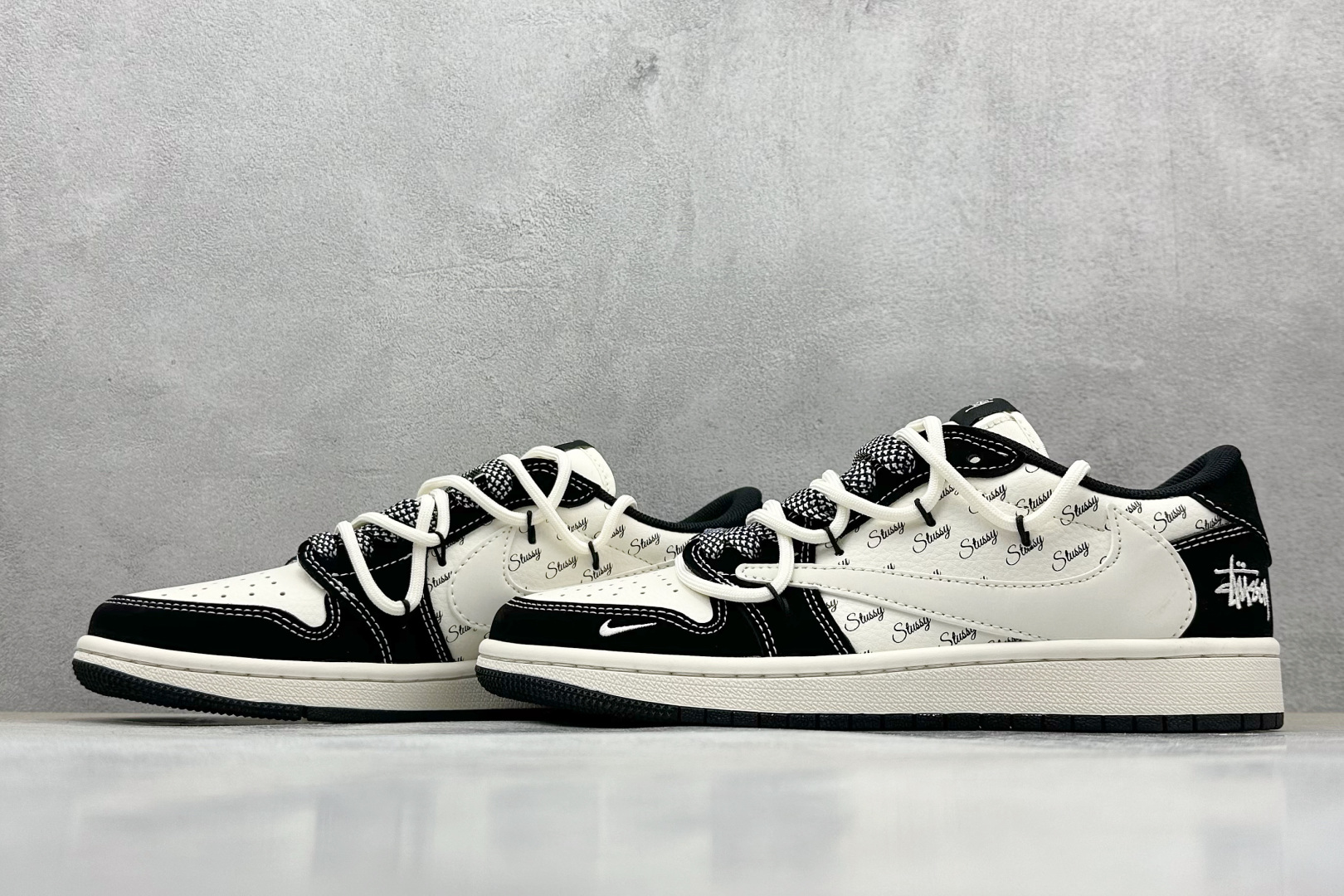 Fragment x TS x Air Jordan 1 Low x 斯图西 绑带 三方联名倒钩低帮 SJ0086-131