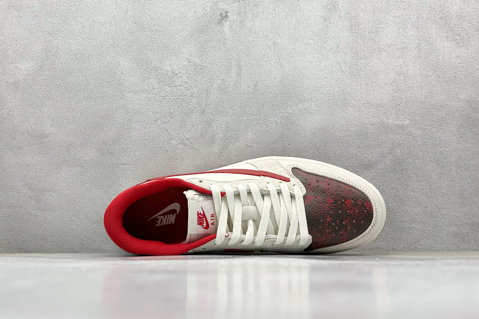 240 Travis Scott x Fragment Design x Air Jordan 1 Low OG SP AJ1 乔1 Supreme联名 中国红 低帮文化休闲板鞋 DM7866-076