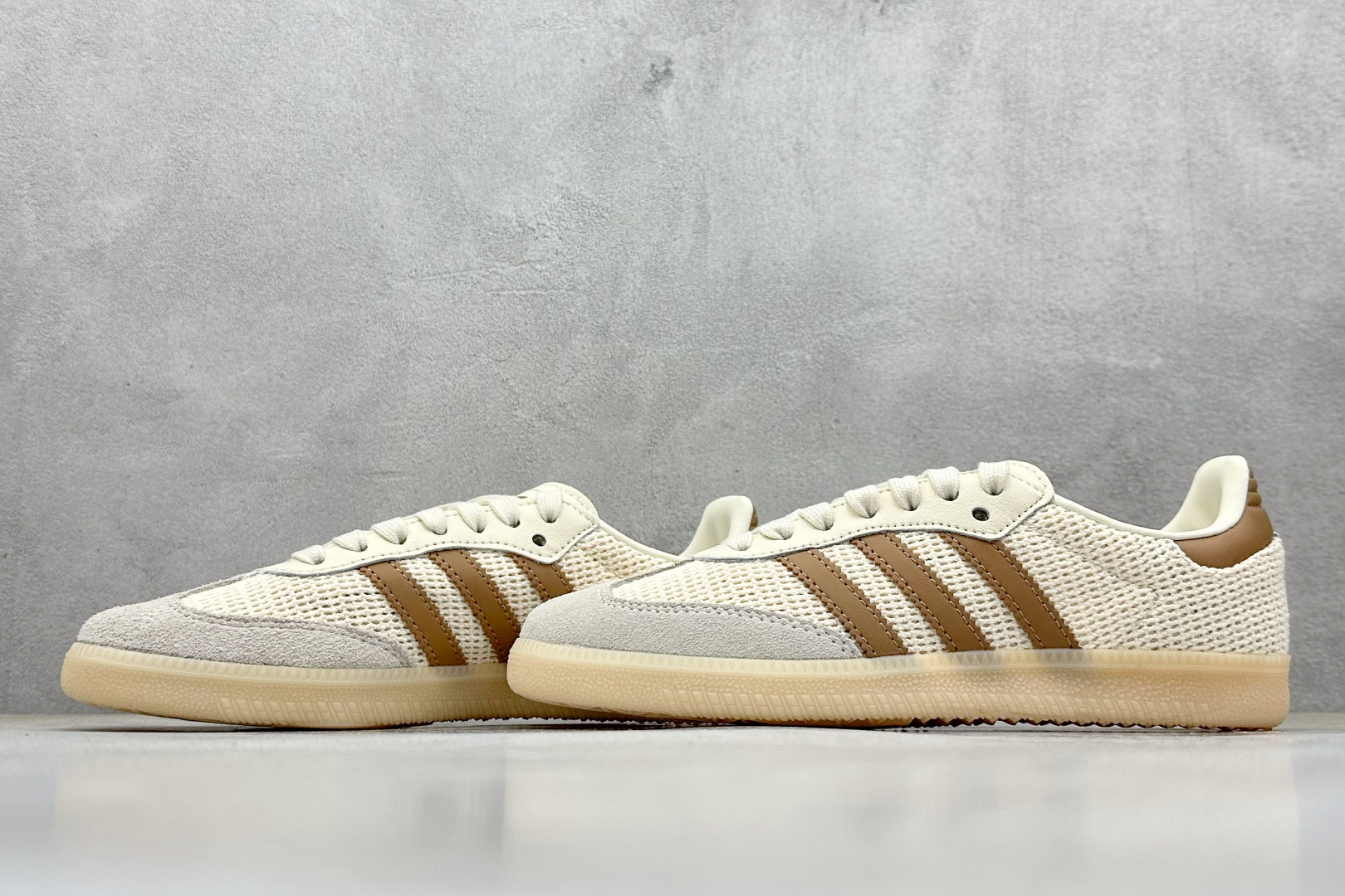 RS版 Adidas Originals Samba OG桑巴舞百搭低帮休闲运动板鞋HY“编织米黄棕” JI3185