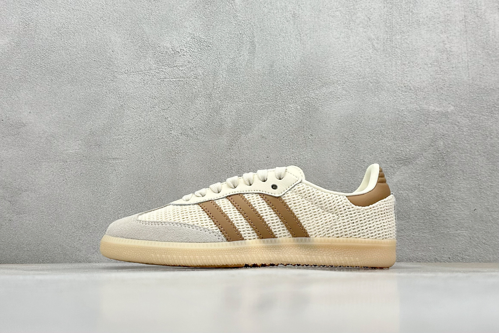 RS版 Adidas Originals Samba OG桑巴舞百搭低帮休闲运动板鞋HY“编织米黄棕” JI3185
