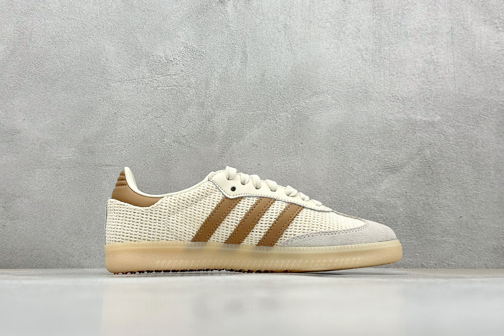 RS版 Adidas Originals Samba OG桑巴舞百搭低帮休闲运动板鞋HY“编织米黄棕” JI3185