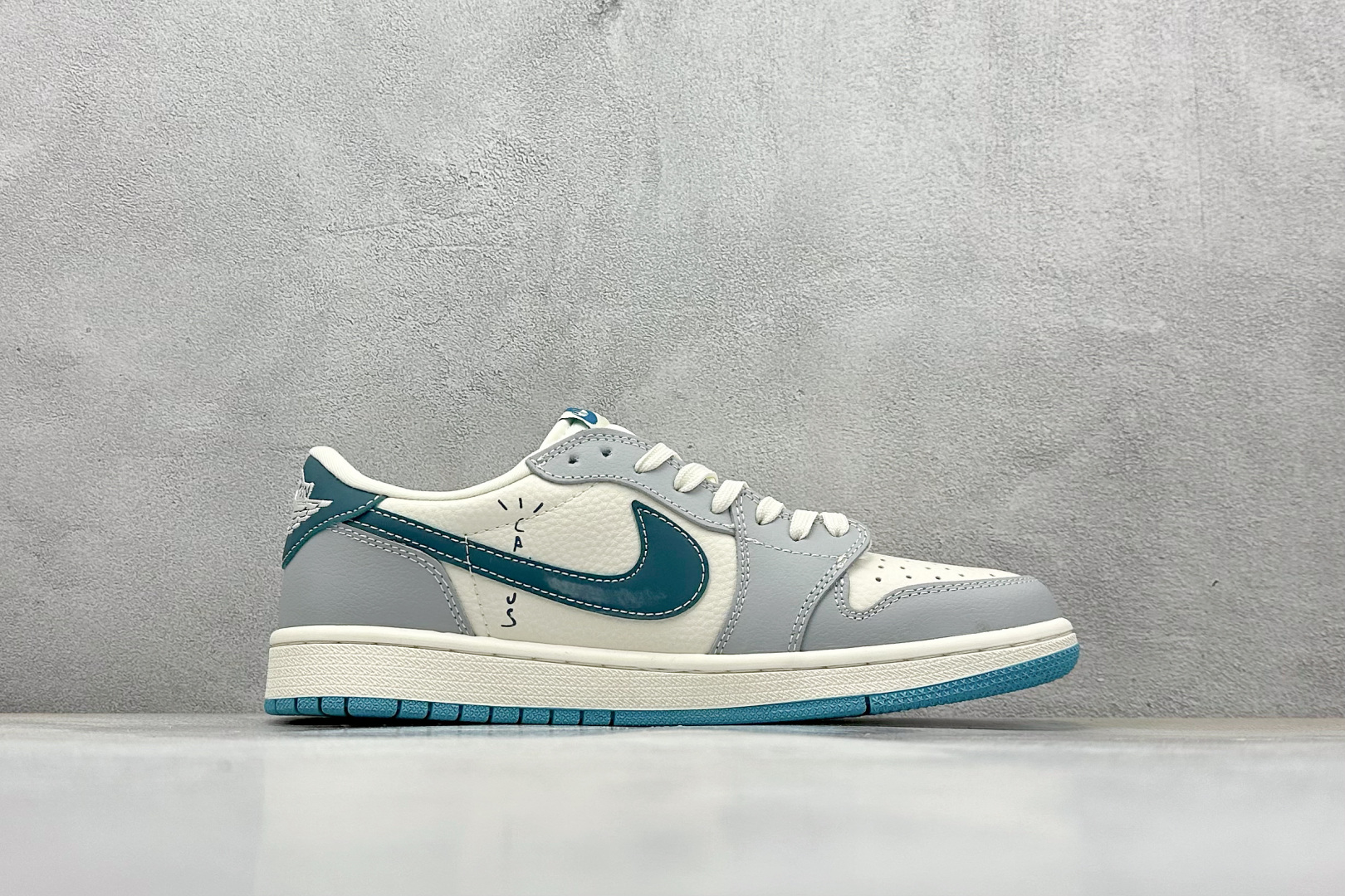 280 Travis Scott x Fragment Design x Air Jordan 1 Low OG SP AJ1 北面联名 青方格勾 低帮文化休闲板鞋 LD2025-026
