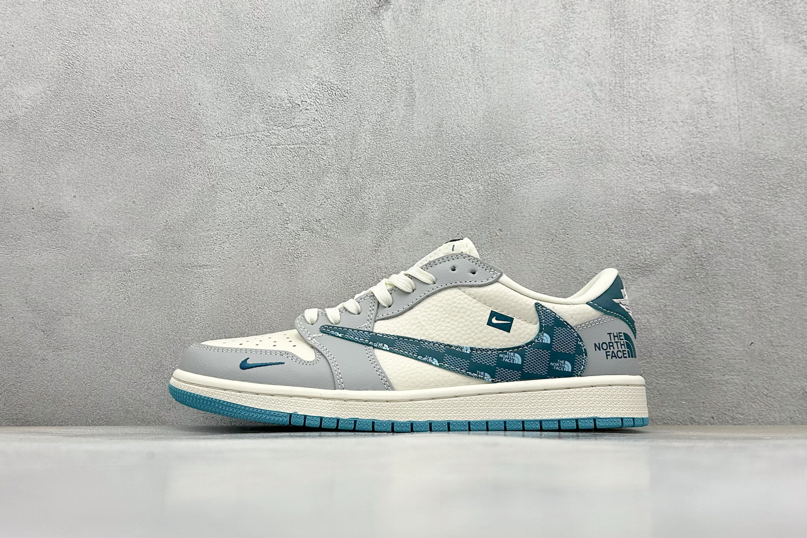 280 Travis Scott x Fragment Design x Air Jordan 1 Low OG SP AJ1 北面联名 青方格勾 低帮文化休闲板鞋 LD2025-026