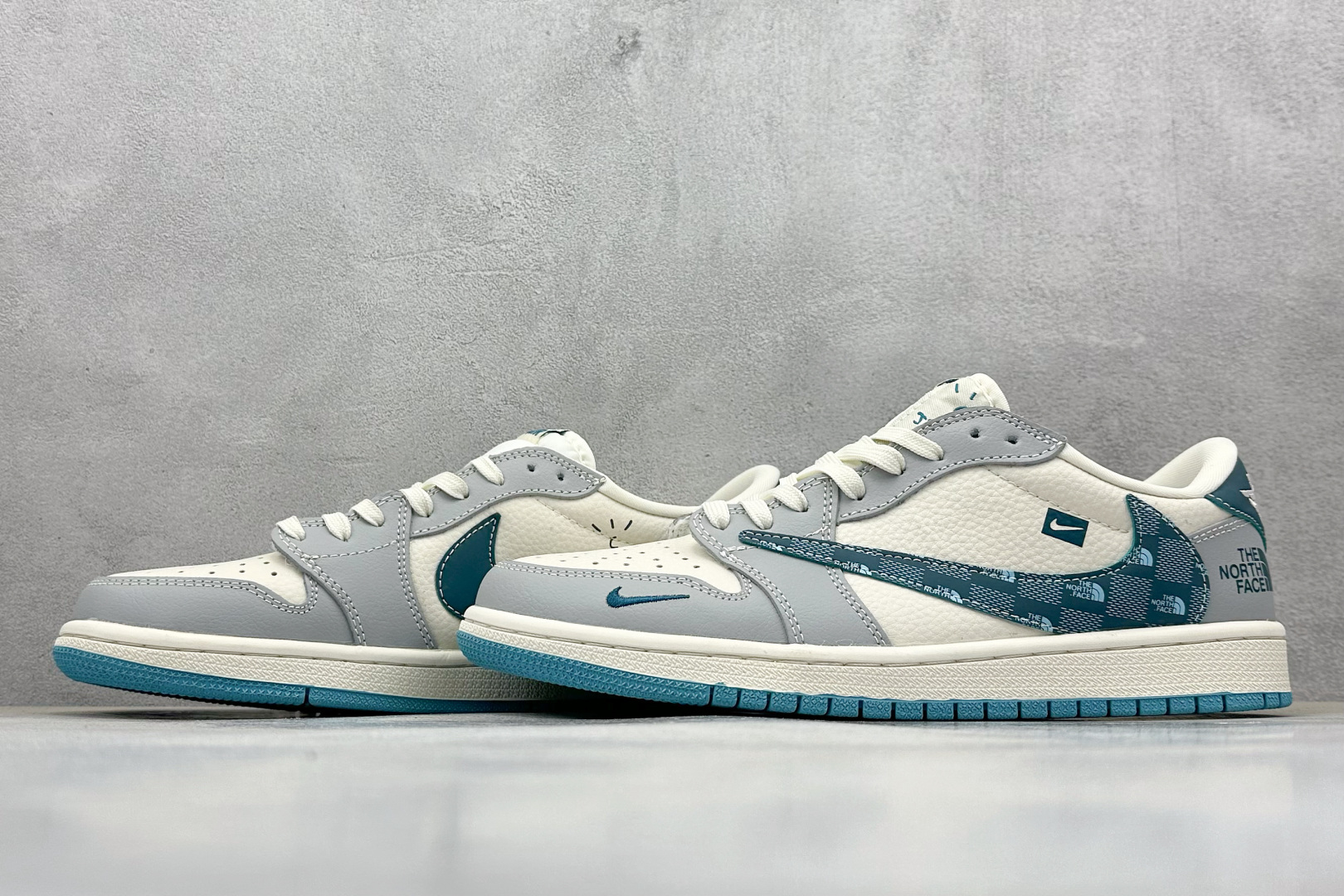 280 Travis Scott x Fragment Design x Air Jordan 1 Low OG SP AJ1 北面联名 青方格勾 低帮文化休闲板鞋 LD2025-026