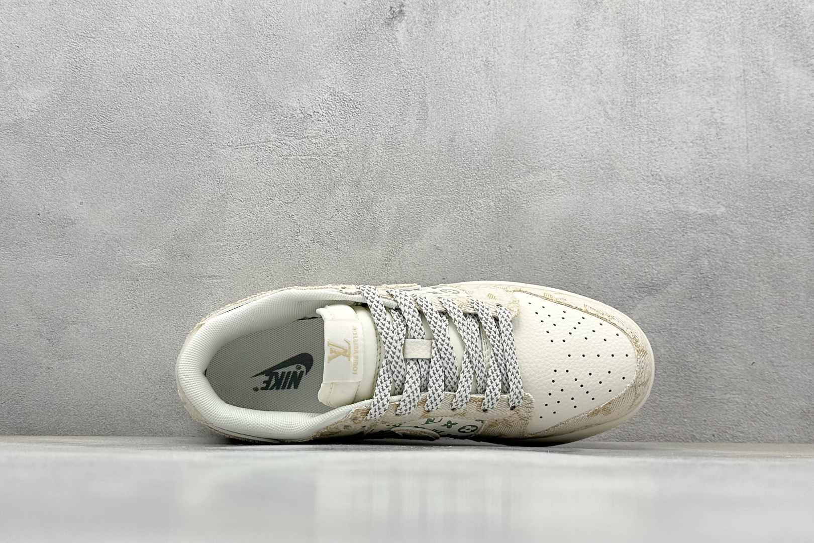 Nike SB Dunk Low LV联名 织布印花卡其勾 周年高端定制 低帮休闲板鞋 YX5066-352