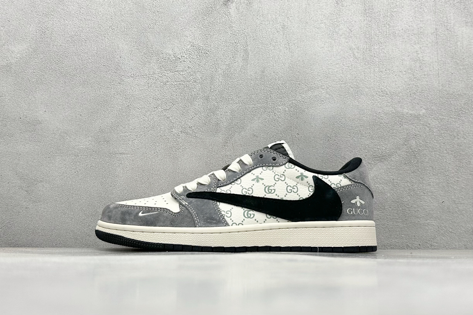 XC版Fragment x Travis Scott x Gucci Air Jordan 1 Low 三方联名倒钩 SJ2068-137