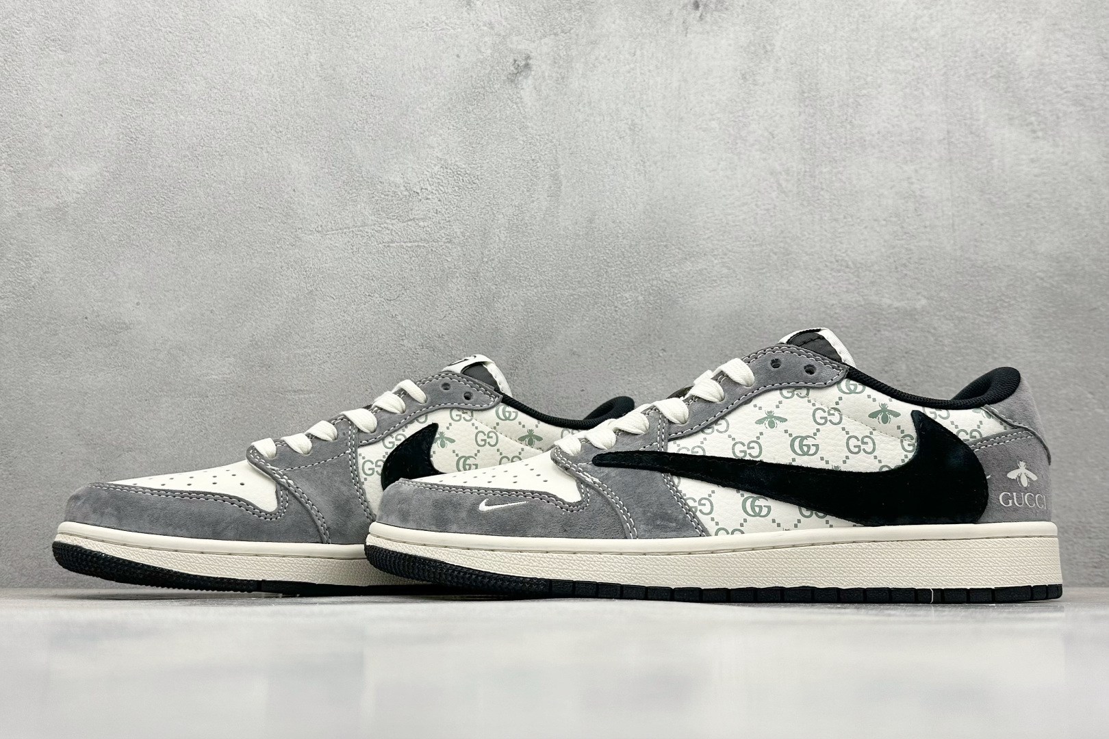 XC版Fragment x Travis Scott x Gucci Air Jordan 1 Low 三方联名倒钩 SJ2068-137
