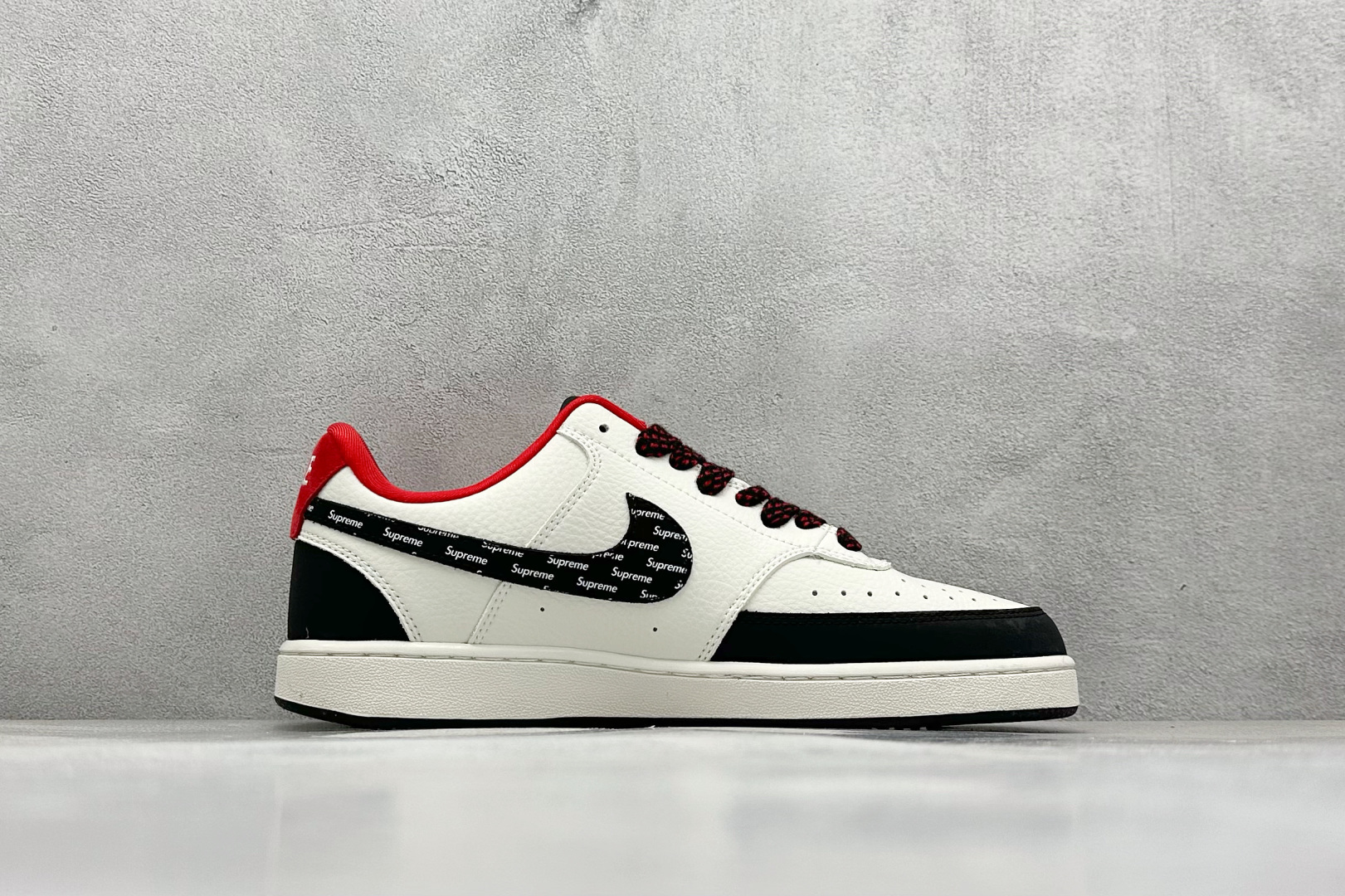 Nike Court Vision Low x Supreme 黑白红 休闲运动板鞋 FD5188-132