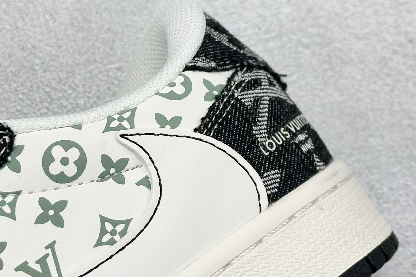 XC版Travis Scott x Fragment Design x Air Jordan 1 Low SP AJ1 乔1 LV联名 黑牛仔布 低帮文化休闲板鞋 YX5066-327