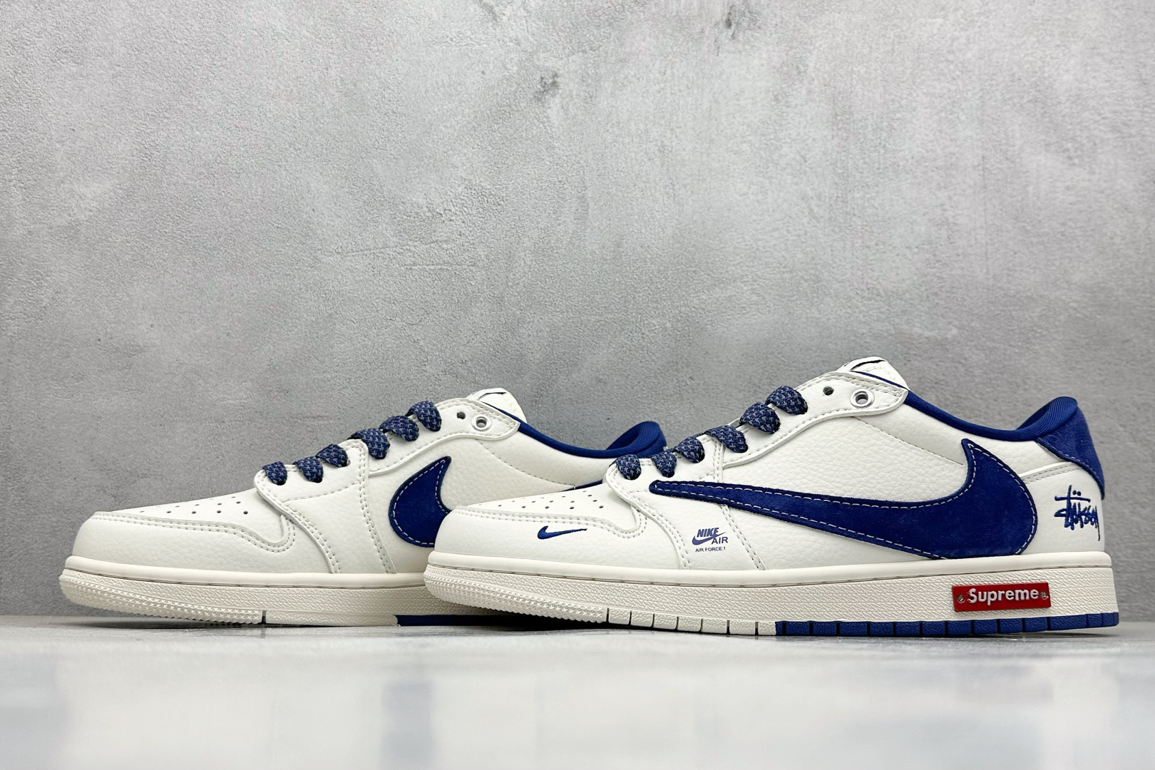 XC版Fragment x Travis Scott x Supreme x 斯图西 Air Jordan 1 Low 三方联名倒钩 SJ2068-127