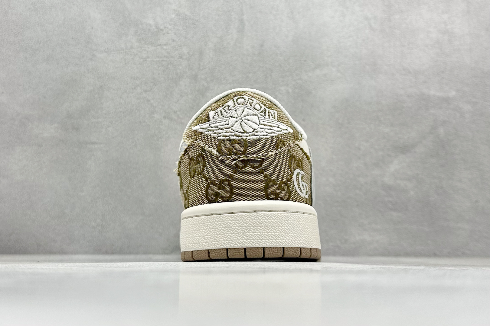 XC版Travis Scott x Fragment Design x Air Jordan 1 Low SP AJ1 乔1古驰联名 卡其牛仔布 低帮文化休闲板鞋 XS7089-603