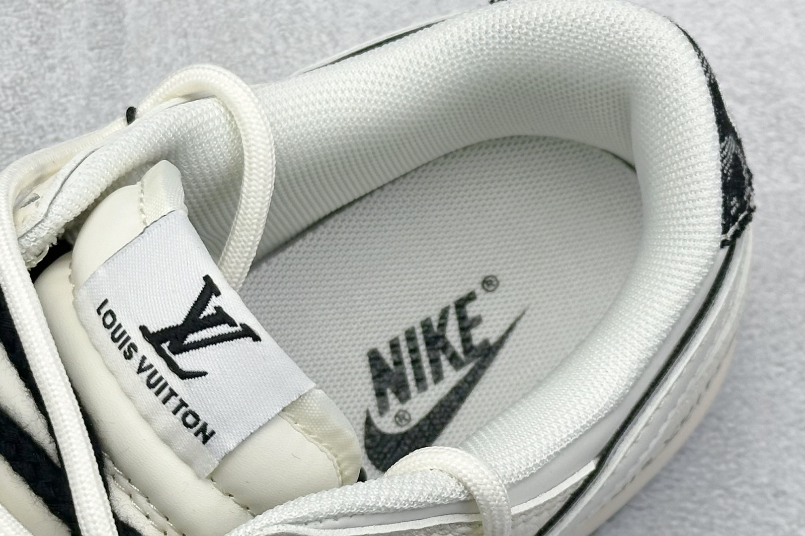 XC版Nike SB Dunk Low LV联名 绑带织布黑白勾 周年高端定制 低帮休闲板鞋 YX5066-338