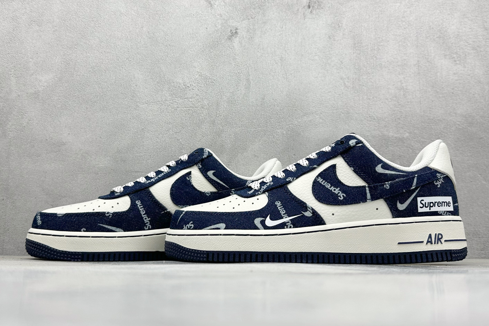 SC版Nike Air Force 1'07 Low Sup联名 蓝牛仔小白勾 空军一号低帮休闲板鞋 LW9279-005