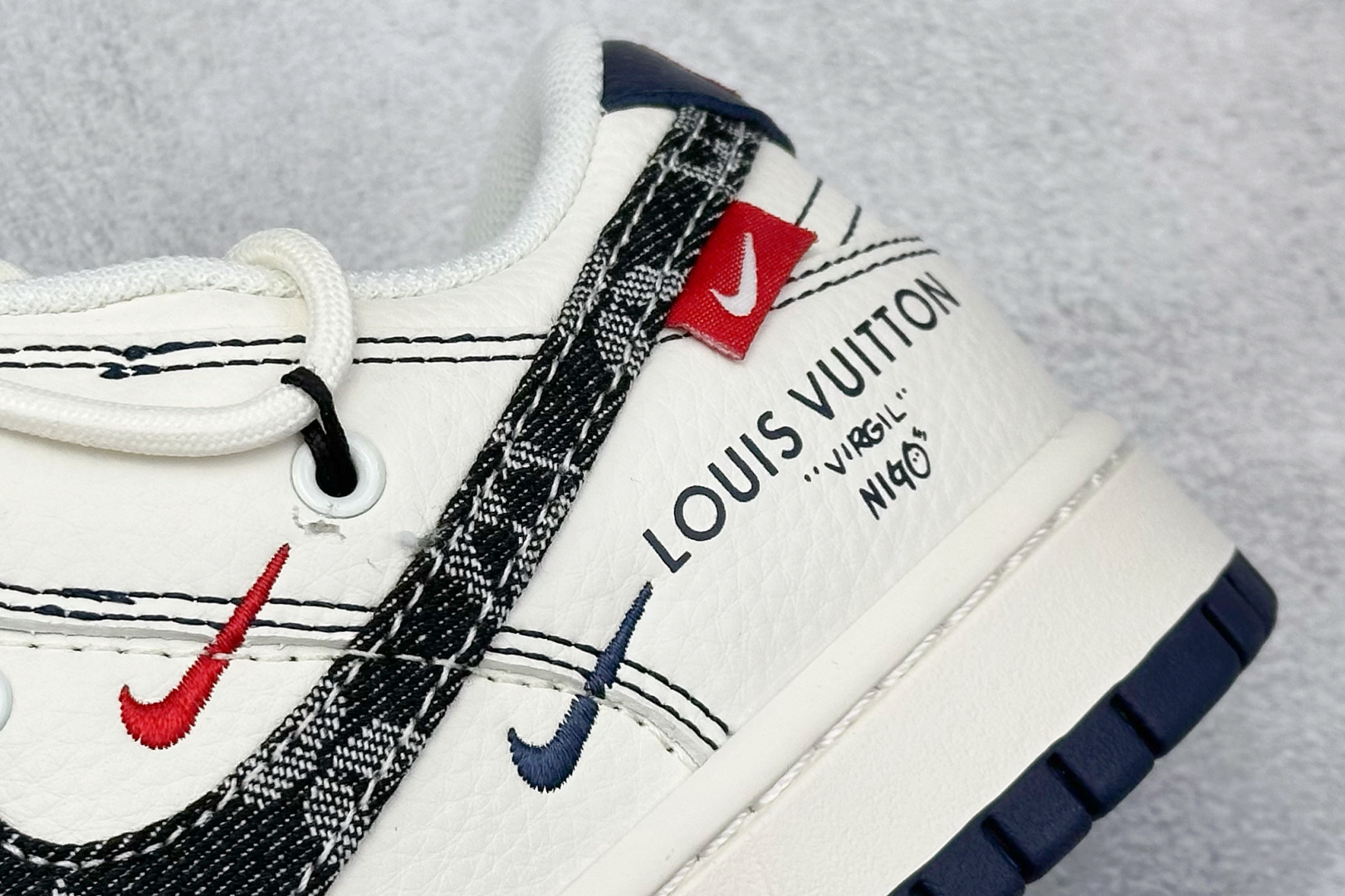 XC版Nike SB Dunk Low LV联名 绑带牛仔黑勾 周年高端定制 低帮休闲板鞋 FC1688-220