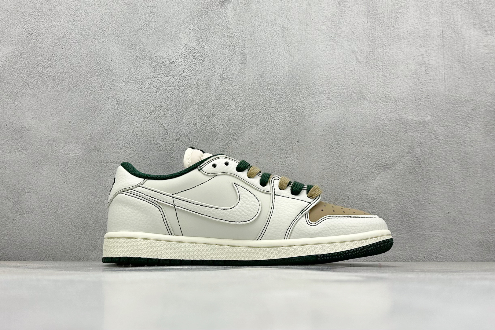 SC版Travis Scott x Fragment Design x Air Jordan 1 Low SP AJ1 乔1 古驰联名 墨绿白棕 低帮文化休闲板鞋 XZ5749-006