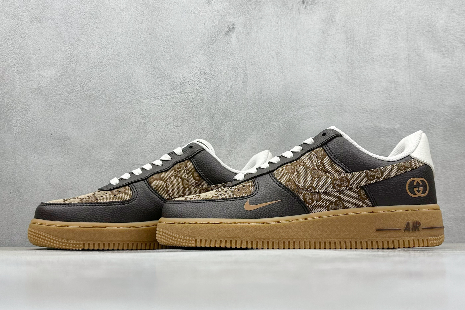 SC版Nike Air Force 1'07 Low 古驰联名 咖啡棕生胶 空军一号低帮休闲板鞋 LW9279-004