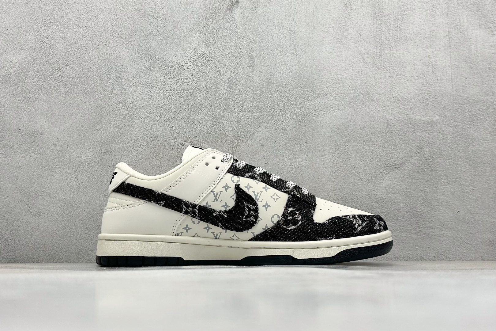 SC版Nike SB Dunk Low LV联名 米黑牛仔 周年高端定制 低帮休闲板鞋 JH8310-946