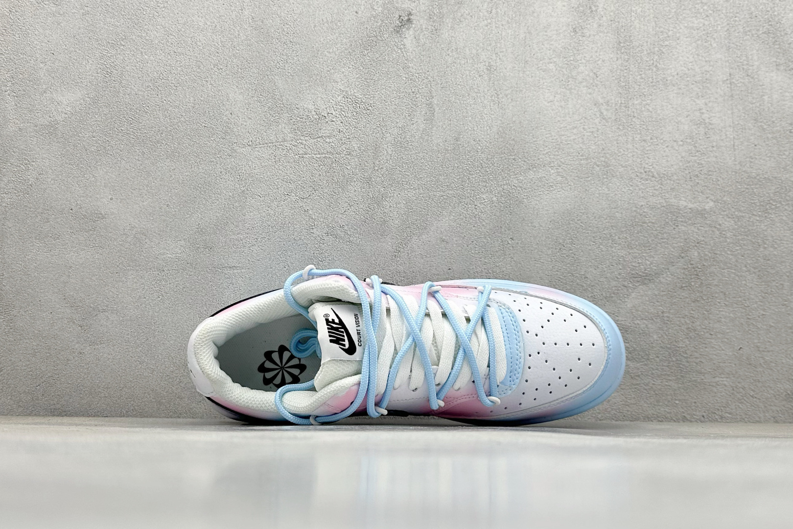 Nike Court Vision Low 定制涂鸦绑带 校园风低帮复古篮球板鞋男女运动鞋 DH2987-001