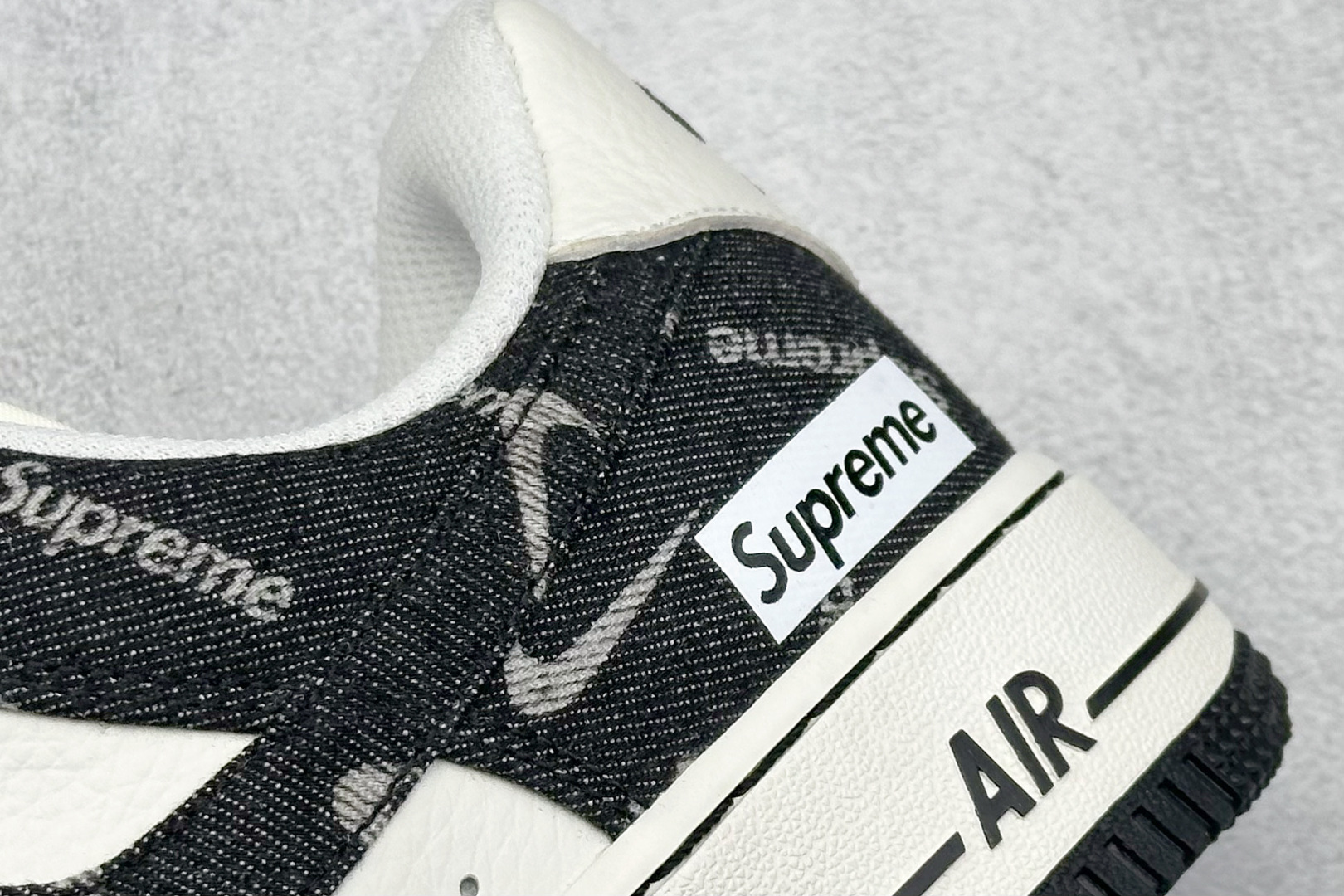 SC版Nike Air Force 1'07 Low Sup联名 黑牛仔小白勾 空军一号低帮休闲板鞋 LW9279-010