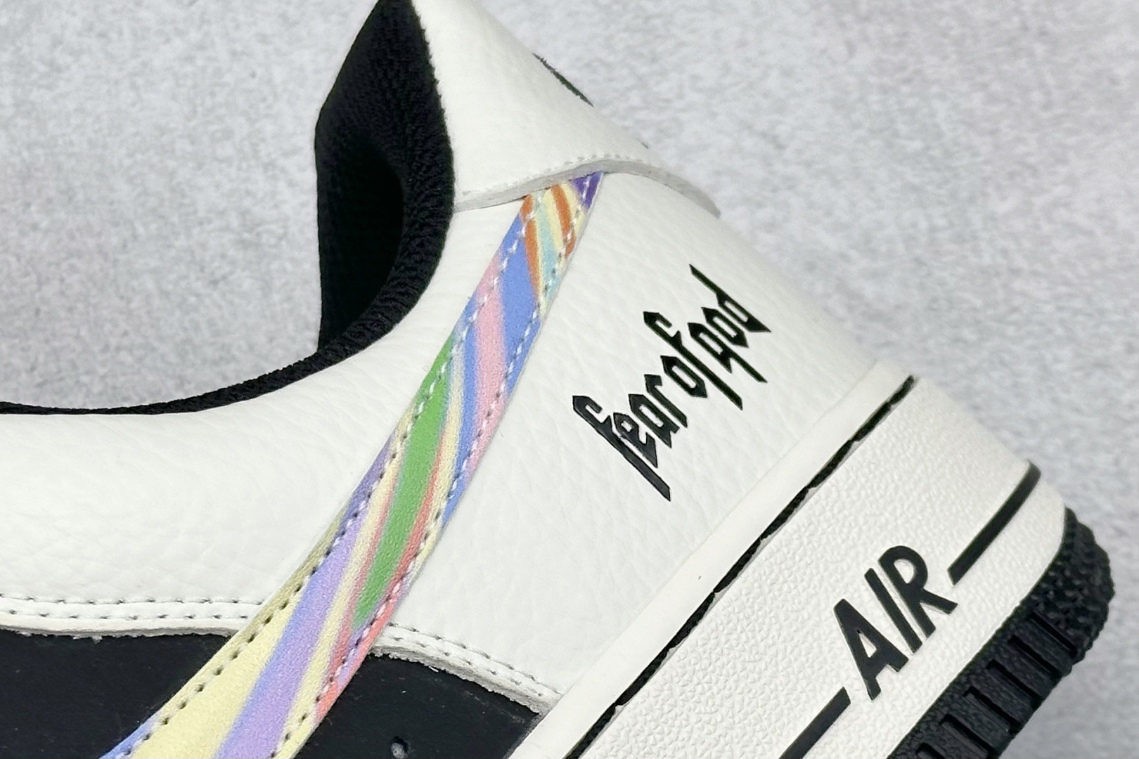 SC版Nike Air Force 1'07 Low Fod联名 白灰七彩勾 空军一号低帮休闲板鞋 LW9279-011