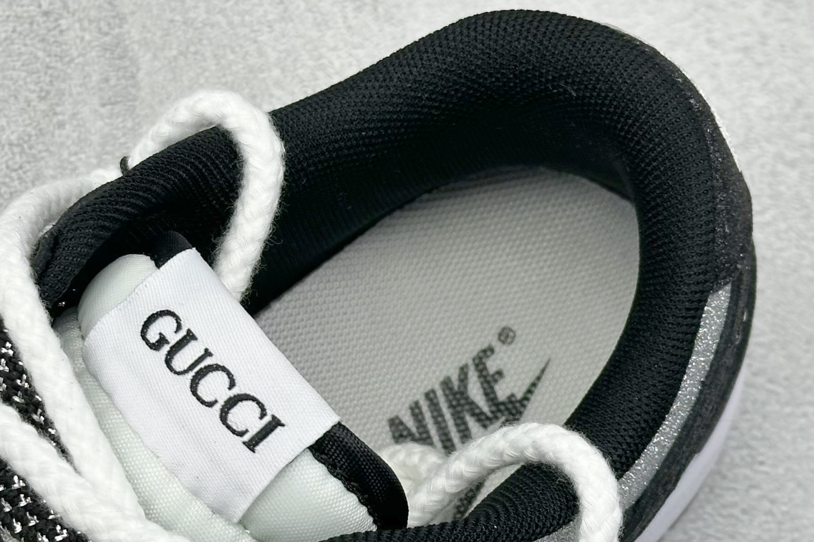 XC版Nike SB Dunk Low x GUCCI 黑银白小钩绑带 SJ2068-268