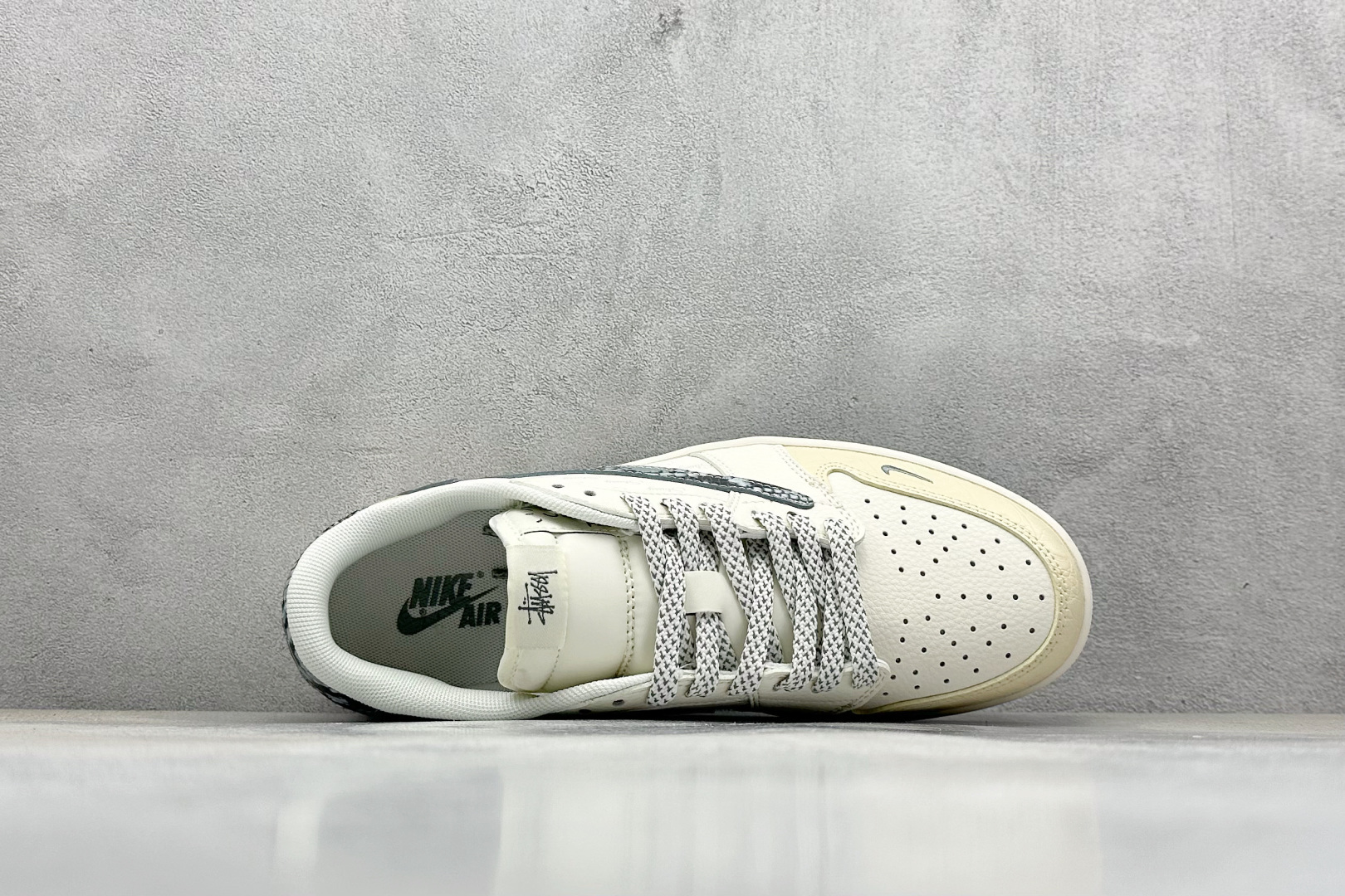 280 XC版Travis Scott x Fragment Design x Air Jordan 1 Low OG SP AJ1 乔1 斯图西联名 灰黄蛇纹 低帮文化休闲板鞋 XS7089-621