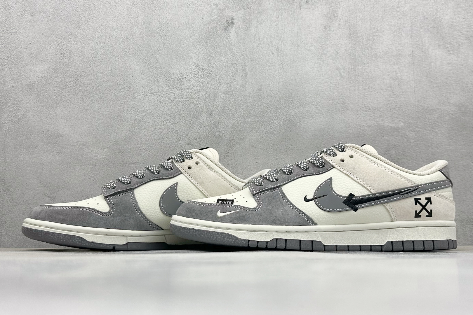 240 XC版Nk SB Dunk Low OFF-WHITE联名 拼色灰勾 周年高端定制 低帮休闲板鞋 DJ2024-133