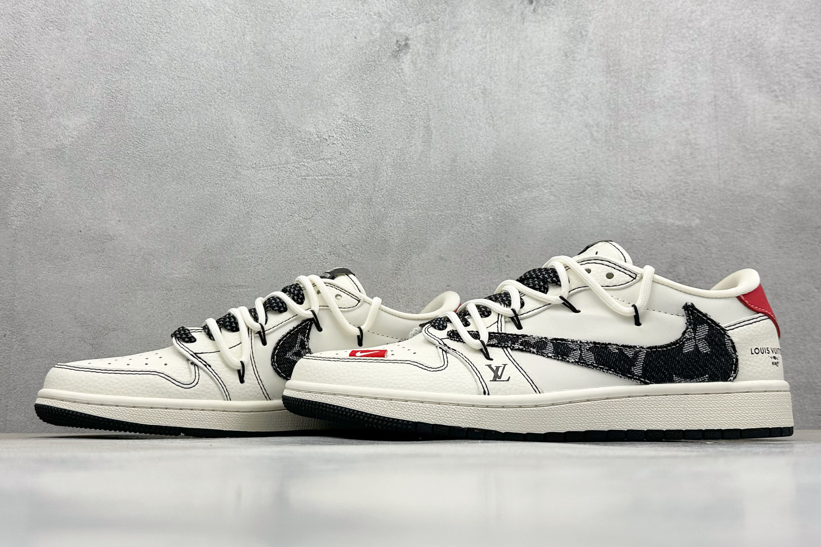 300 XC版Travis Scott x Fragment Design x Air Jordan 1 Low OG SP AJ1 乔1 LV联名 红尾抽绳 低帮文化休闲板鞋 DM6868-108