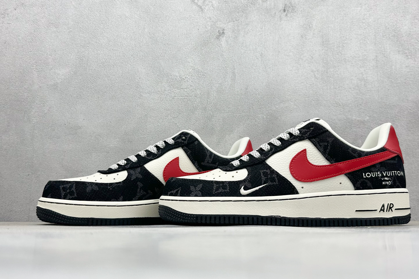 260 SC版Nike Air Force 1'07 Low LV联名 白红黑牛仔 空军一号低帮休闲板鞋 ZD1988-002