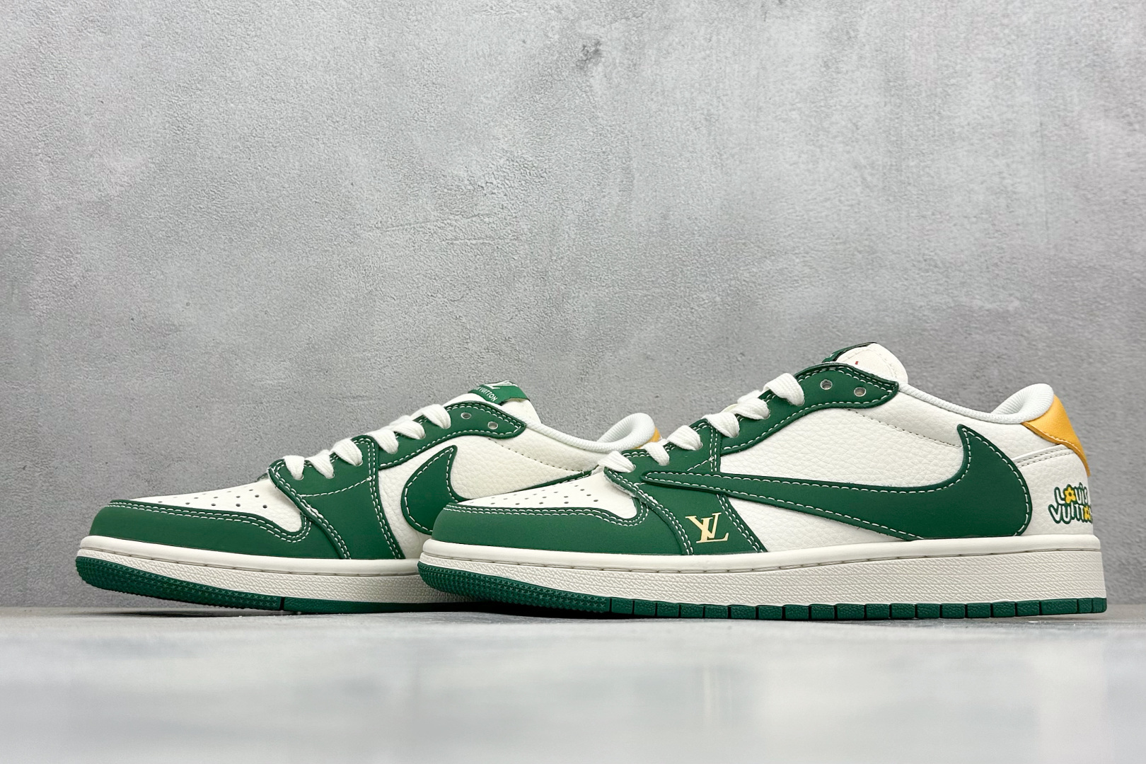 280 XC版Travis Scott x Fragment Design x Air Jordan 1 Low OG SP AJ1 乔1 LV联名 绿黄尾 低帮文化休闲板鞋 ZH2598-161