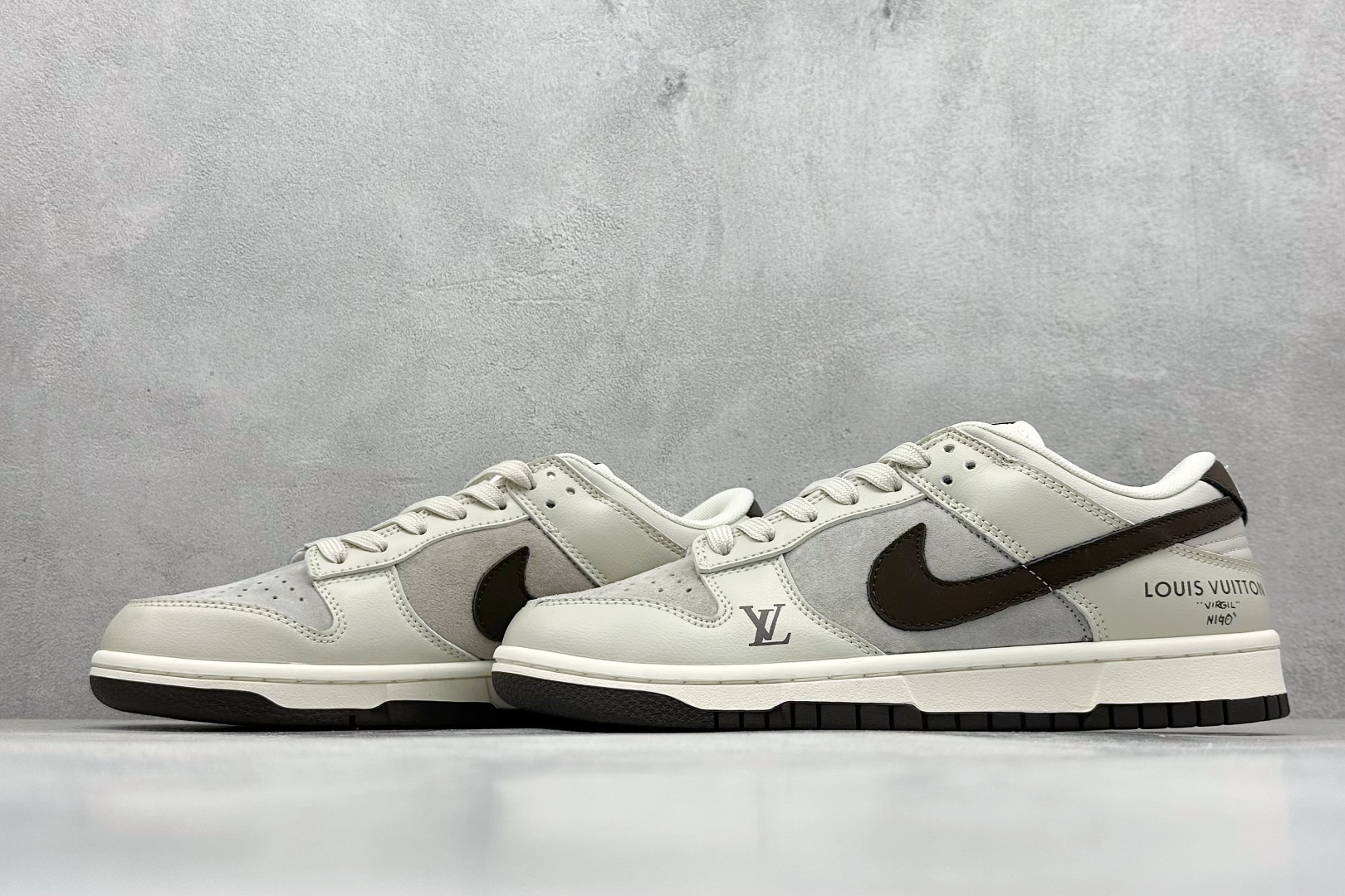 图片[5]-BF Nike SB Dunk Low LV联名 纯原大厂出品 极力推荐 原装头层材料 独家版型蒸餾加工 帶來的是更好的视觉和脚感体验 大厂纯原品质出货 清洁度 电绣工艺 皮料切割干净无任何毛边 细节完美 货号： LF0039-005 尺码：36 36.5 37.5 38 38.5 39 40 40.5 41 42 42.5 43 44 44.5 45-选品中心