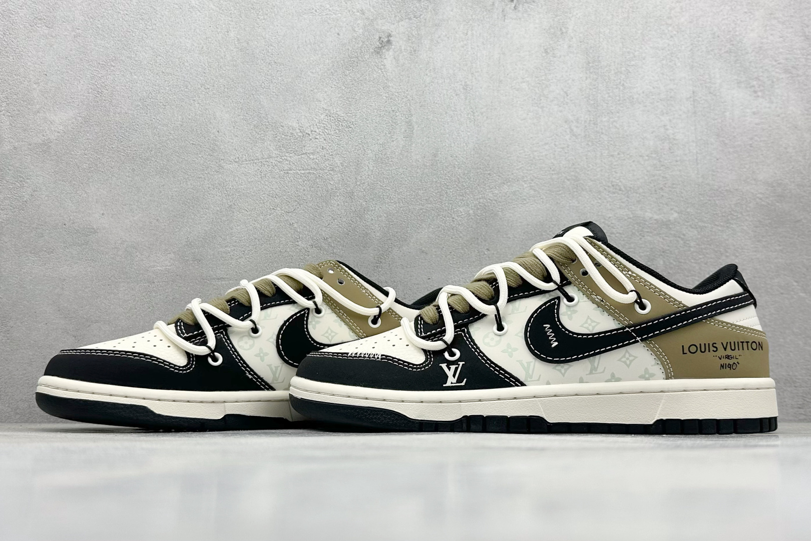 300 XC版Nike SB Dunk Low LV联名 黑棕抽绳 周年高端定制 低帮休闲板鞋  YX5066-371