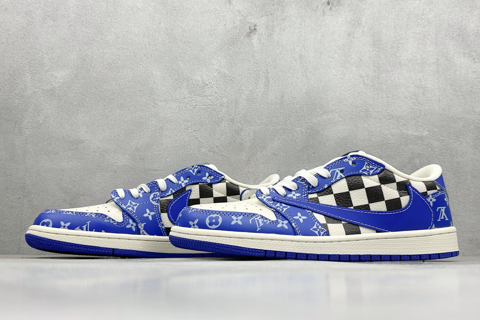 280 SC版Travis Scott x Fragment Design x Air Jordan 1 Low OG SP AJ1 乔1 LV联名 蓝色妖姬 低帮文化休闲板鞋 XQ1979-003