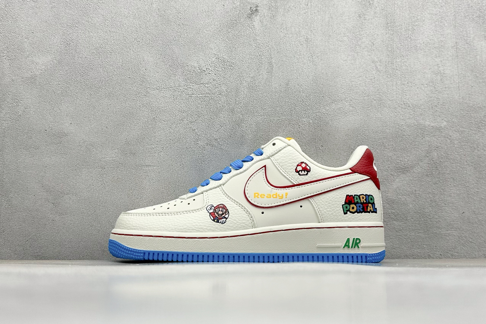 SC版Nike Air Force 1’07 Low 马里奥联名 白蓝彩 空军一号低帮休闲板鞋  SC0601-567