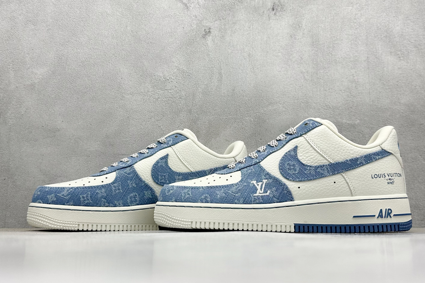 SC版Nike Air Force 1'07 Low LV联名 淡蓝牛仔 空军一号低帮休闲板鞋  SC0601-555