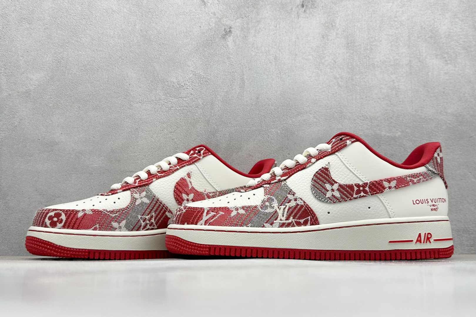 SC版Nike Air Force 1'07 Low LV联名 灰红牛仔 空军一号低帮休闲板鞋 SC9207-541