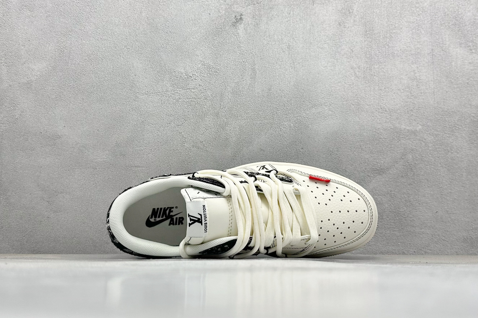 XC版Travis Scott x Fragment Design x Air Jordan 1 Low SP AJ1 乔1 LV联名 黑帆布抽绳 低帮文化休闲板鞋 YX5066-388