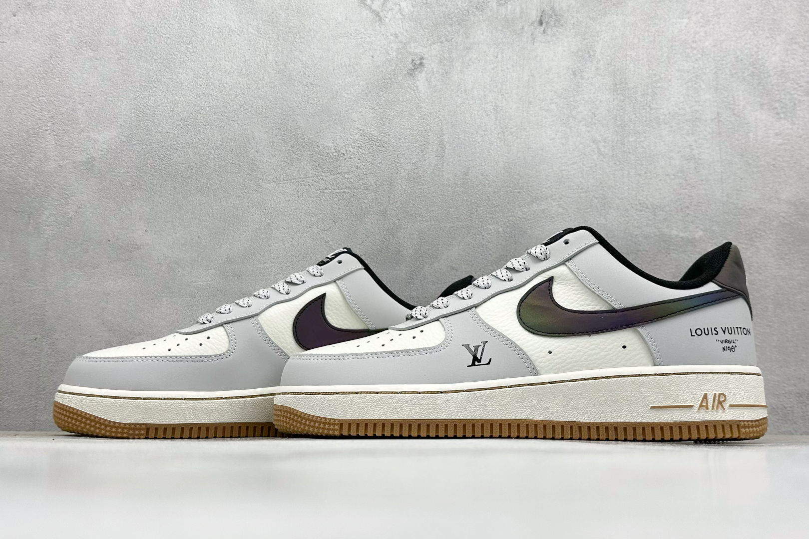 SC版Nike Air Force 1'07 Low LV联名 灰白镭射渐变 空军一号低帮休闲板鞋 LW9279-020