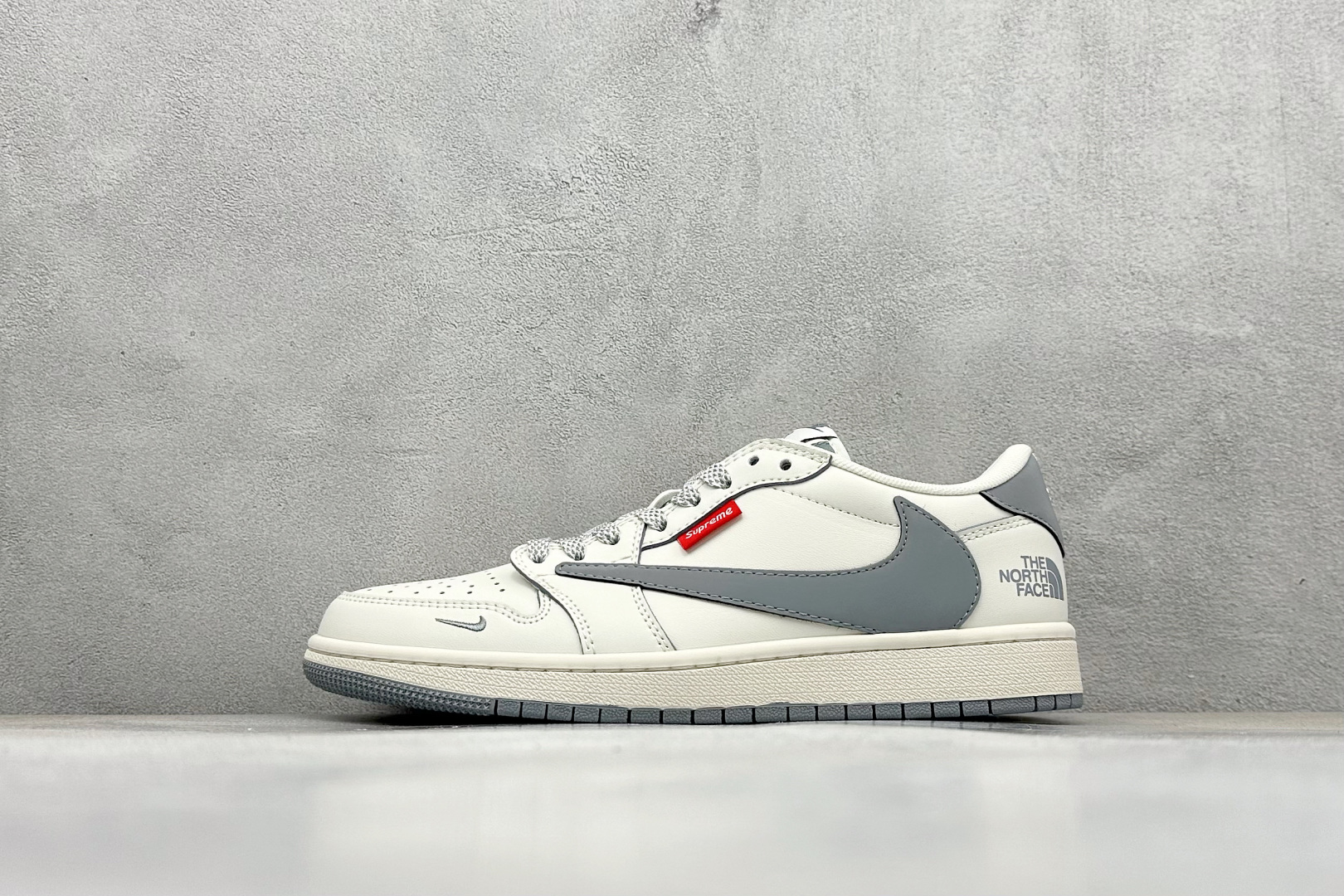 180 Travis Scott x Fragment Design x Air Jordan 1 Low SP AJ1 北面联名-钢铁灰 低帮文化休闲板鞋  XZ5158-002