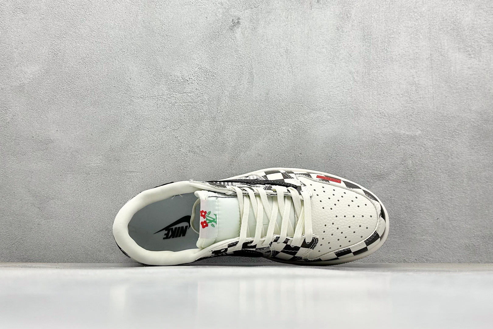 SC版Travis Scott x Fragment Design x Air Jordan 1 Low SP AJ1 乔1 LV联名 黑白格牛仔 低帮文化休闲板鞋 LD2028-047
