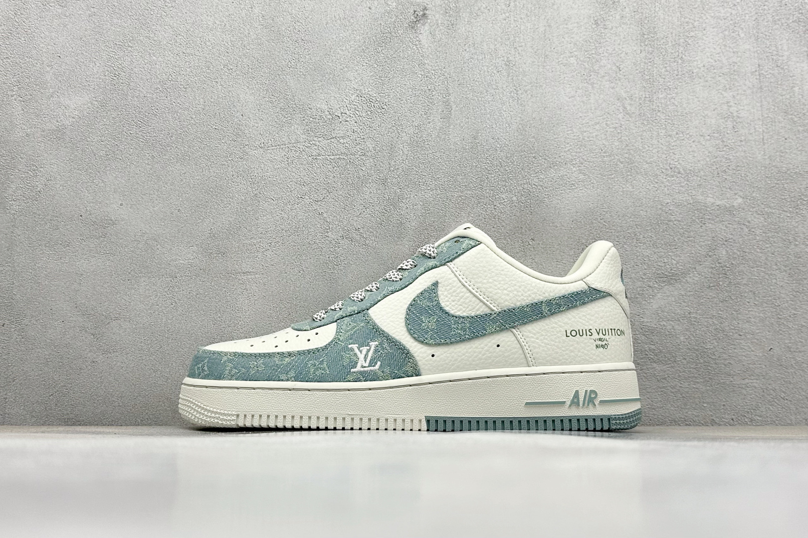 SC版Nike Air Force 1’07 Low LV联名 青色牛仔 空军一号定制休闲板鞋 SC0601-554