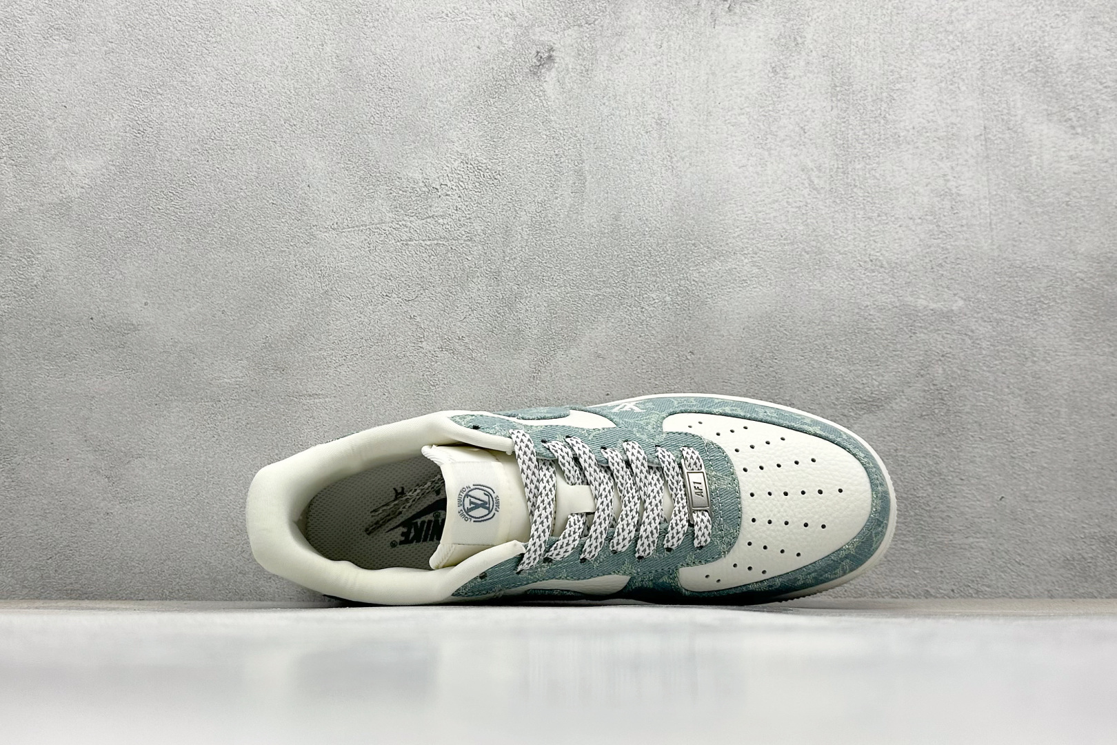 SC版Nike Air Force 1'07 Low LV联名 青色牛仔 空军一号定制休闲板鞋 SC0601-554